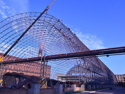 Galvanized Steel Structure Space Frame Arch Dry Coal Storage Shed